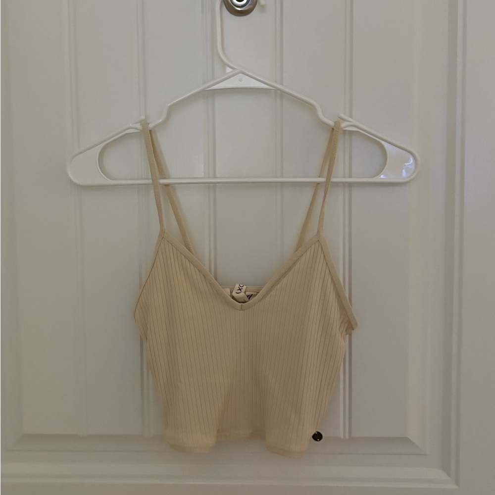 Roxy Beige Crop Tank Top